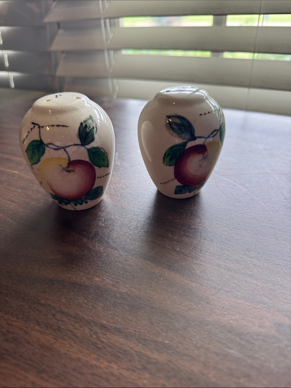 Vintage Porcelain Hand Painted Fruit Salt and Pepper Shakers